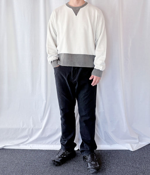 visvim/FELLOW SWEAT L/S 2-TONE CRASH (BLACK)