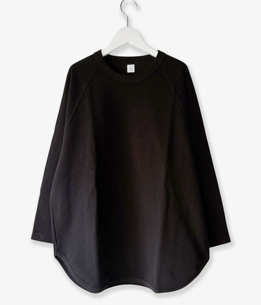 blurhms ROOTSTOCK/ROUGH&SMOOTH THERMAL BASEBALL RAGLAN TEE (BLACK)