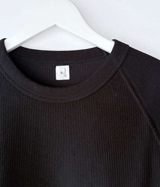 blurhms ROOTSTOCK/ROUGH&SMOOTH THERMAL BASEBALL RAGLAN TEE (BLACK)