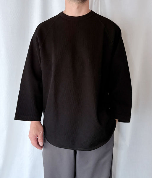 blurhms ROOTSTOCK/ROUGH&SMOOTH THERMAL BASEBALL RAGLAN TEE (BLACK)