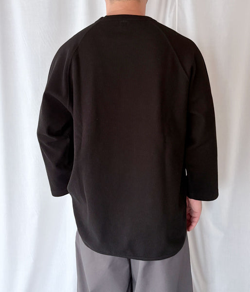 blurhms ROOTSTOCK/ROUGH&SMOOTH THERMAL BASEBALL RAGLAN TEE (BLACK)