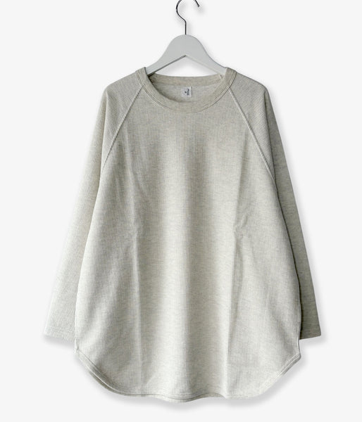 blurhms ROOTSTOCK/ROUGH&SMOOTH THERMAL BASEBALL RAGLAN TEE (HEATHER OATMEAL)