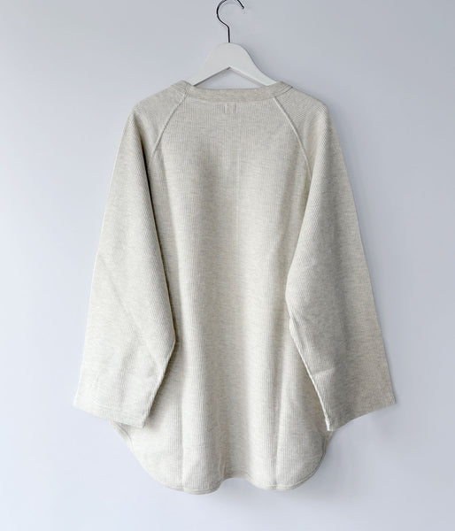blurhms ROOTSTOCK/ROUGH&SMOOTH THERMAL BASEBALL RAGLAN TEE (HEATHER OATMEAL)