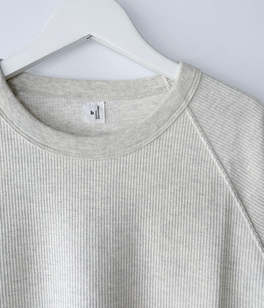 blurhms ROOTSTOCK/ROUGH&SMOOTH THERMAL BASEBALL RAGLAN TEE (HEATHER OATMEAL)