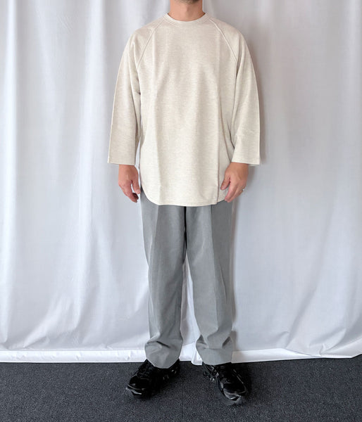 blurhms ROOTSTOCK/ROUGH&SMOOTH THERMAL BASEBALL RAGLAN TEE (HEATHER OATMEAL)