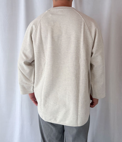 blurhms ROOTSTOCK/ROUGH&SMOOTH THERMAL BASEBALL RAGLAN TEE (HEATHER OATMEAL)