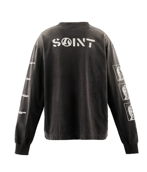 SAINT MICHAEL/LS T-SHIRT/PEACE/BLACK