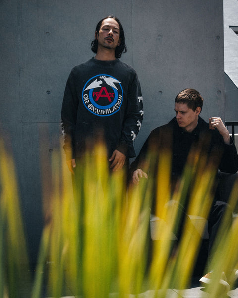 SAINT MICHAEL/LS T-SHIRT/PEACE/BLACK