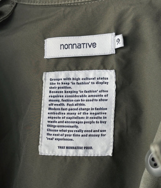nonnative/TROOPER JACKET COTTON BACK SATIN VW WITH WINDSTOPPER® (OLIVE BLACK)