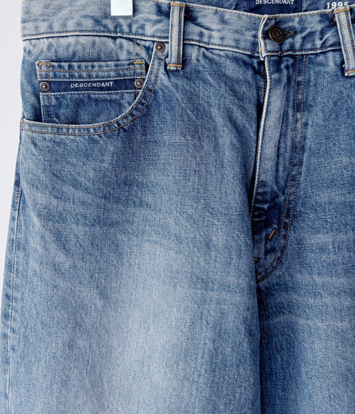 DESCENDANT/1995 DENIM TROUSERS BAGGY HARD WASH (INDIGO)