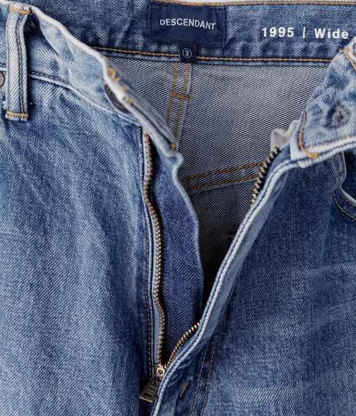 DESCENDANT/1995 DENIM TROUSERS BAGGY HARD WASH (INDIGO)