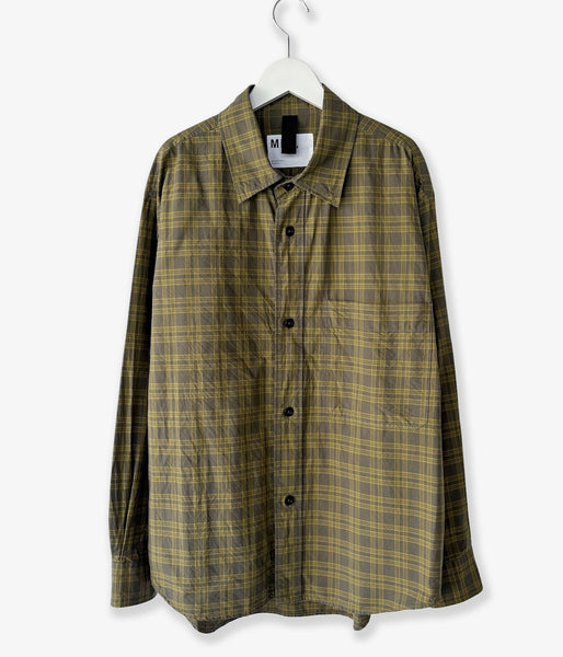 MHL./TONAL COTTON CHECK SHIRT (KHAKI)