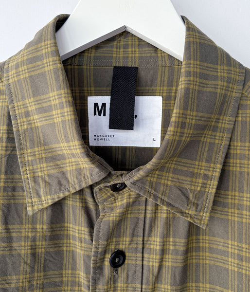 MHL./TONAL COTTON CHECK SHIRT (KHAKI)