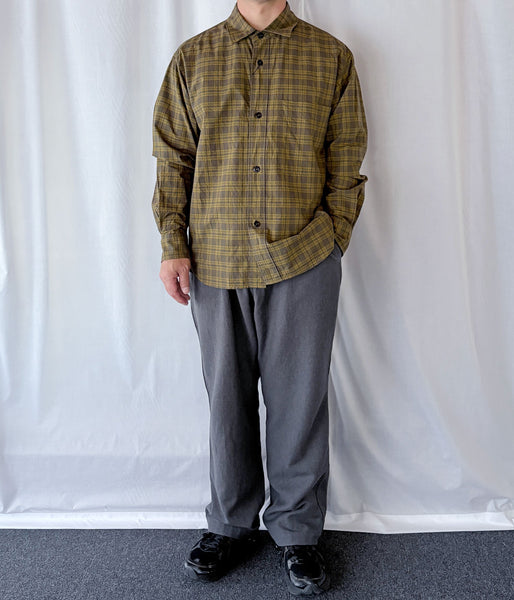 MHL./TONAL COTTON CHECK SHIRT (KHAKI)