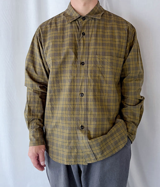 MHL./TONAL COTTON CHECK SHIRT (KHAKI)