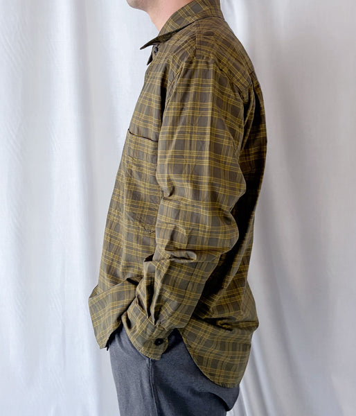 MHL./TONAL COTTON CHECK SHIRT (KHAKI)