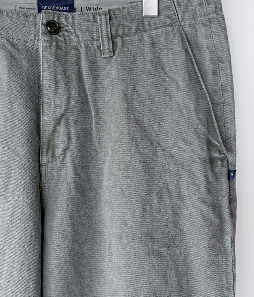 DESCENDANT/DC-6 TWILL TROUSERS PIGMENT DYE (OLIVE DRAB)