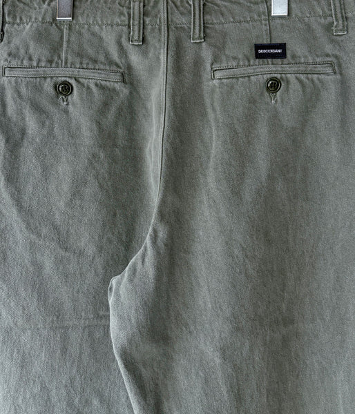 DESCENDANT/DC-6 TWILL TROUSERS PIGMENT DYE (OLIVE DRAB)