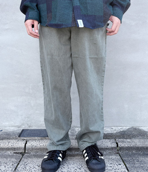 DESCENDANT/DC-6 TWILL TROUSERS PIGMENT DYE (OLIVE DRAB)