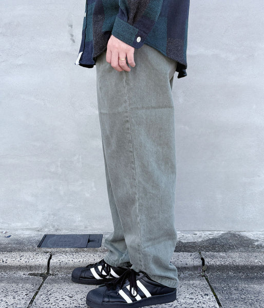 DESCENDANT/DC-6 TWILL TROUSERS PIGMENT DYE (OLIVE DRAB)