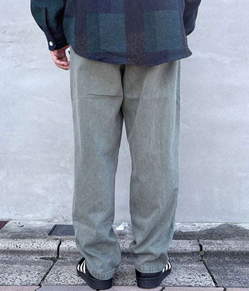 DESCENDANT/DC-6 TWILL TROUSERS PIGMENT DYE (OLIVE DRAB)