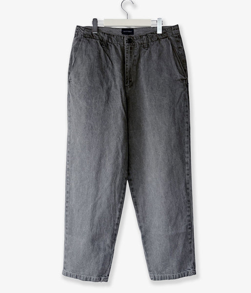 DESCENDANT/DC-6 TWILL TROUSERS PIGMENT DYE (BLACK)