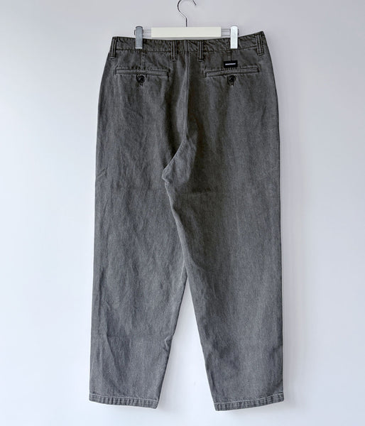 DESCENDANT/DC-6 TWILL TROUSERS PIGMENT DYE (BLACK)
