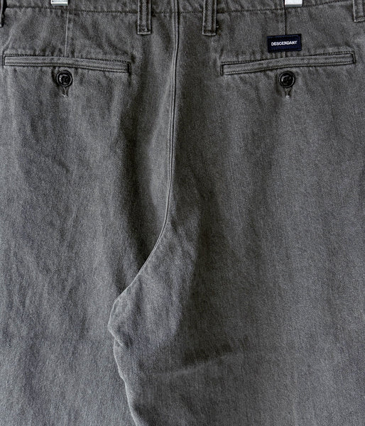 DESCENDANT/DC-6 TWILL TROUSERS PIGMENT DYE (BLACK)