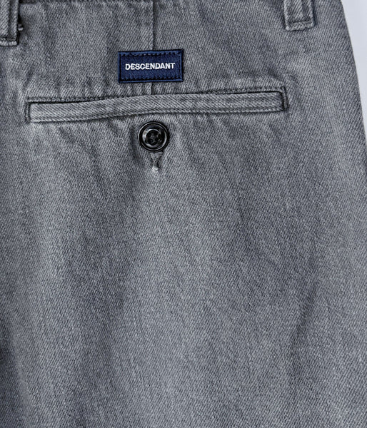 DESCENDANT/DC-6 TWILL TROUSERS PIGMENT DYE (BLACK)
