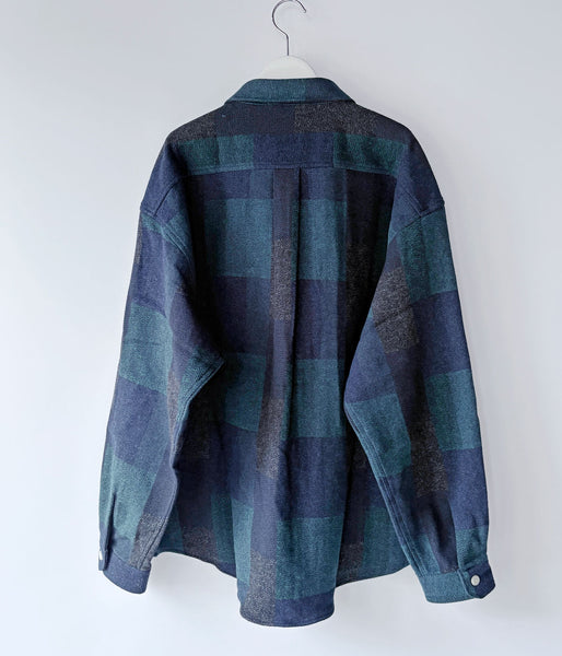 DESCENDANT/VANNING PLAID LS SHIRT (GREEN)