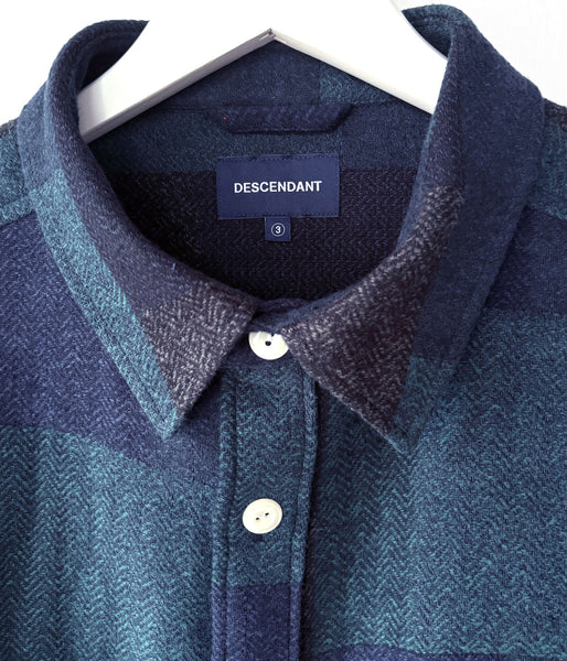 DESCENDANT/VANNING PLAID LS SHIRT (GREEN)