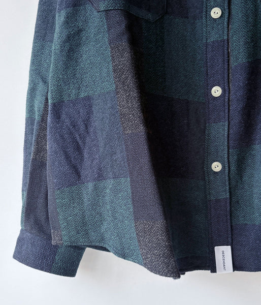 DESCENDANT/VANNING PLAID LS SHIRT (GREEN)