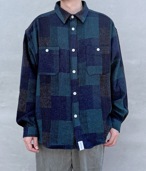 DESCENDANT/VANNING PLAID LS SHIRT (GREEN)