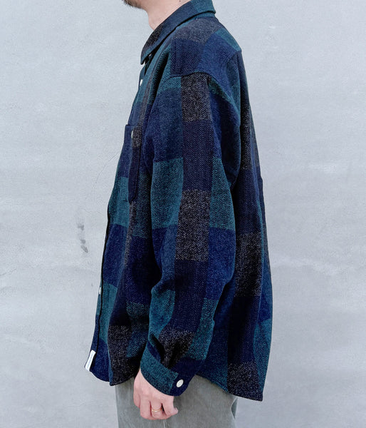 DESCENDANT/VANNING PLAID LS SHIRT (GREEN)