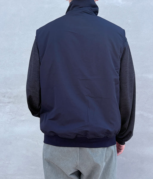 DESCENDANT/DAVID NYLON VEST (NAVY)