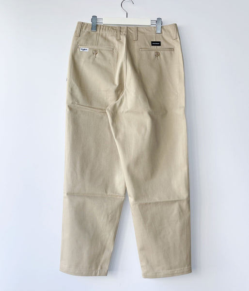 DESCENDANT/DC-6 ORGANIC COTTON TWILL TROUSERS (KhaKee)