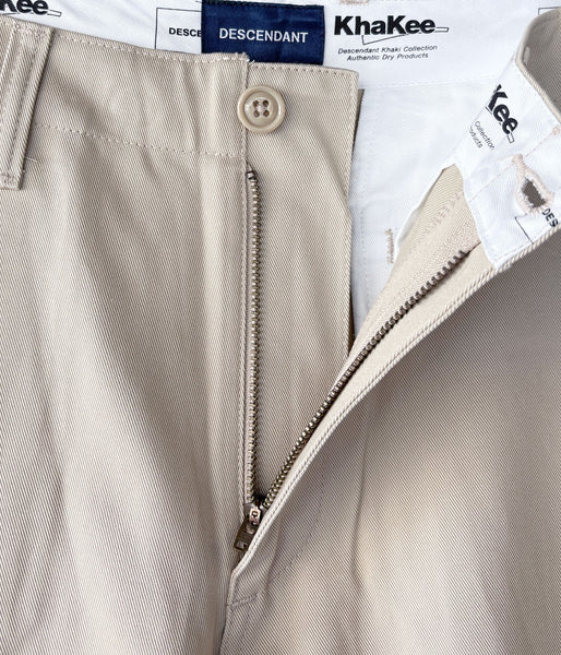 DESCENDANT/DC-6 ORGANIC COTTON TWILL TROUSERS (KhaKee)