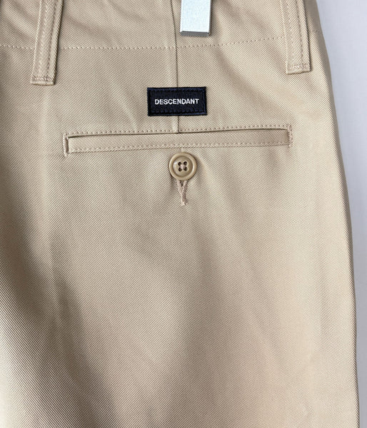 DESCENDANT/DC-6 ORGANIC COTTON TWILL TROUSERS (KhaKee)