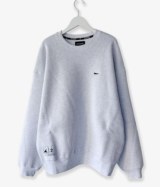 DESCENDANT/GAUFRE WAFFLE CREW NECK (GRAY)