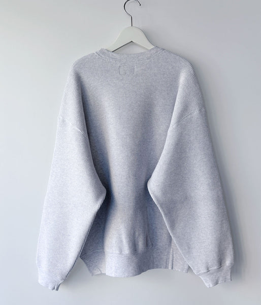 DESCENDANT/GAUFRE WAFFLE CREW NECK (GRAY)