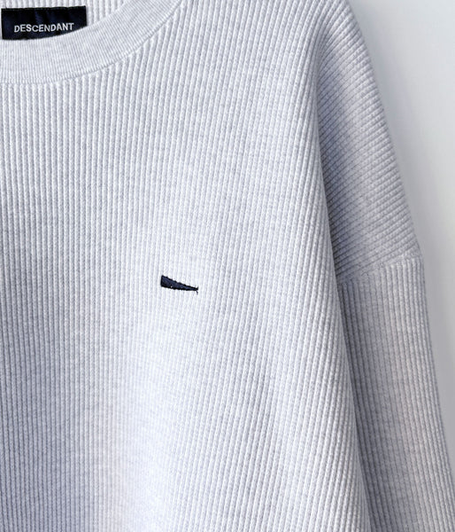 DESCENDANT/GAUFRE WAFFLE CREW NECK (GRAY)