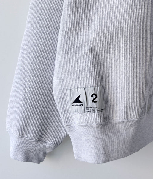 DESCENDANT/GAUFRE WAFFLE CREW NECK (GRAY)