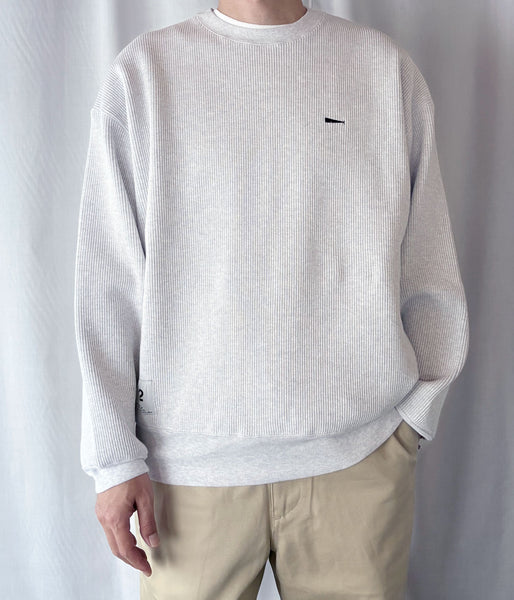 DESCENDANT/GAUFRE WAFFLE CREW NECK (GRAY)