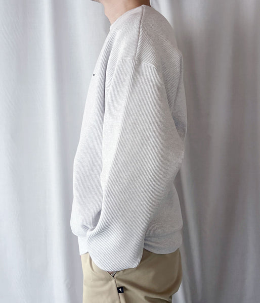 DESCENDANT/GAUFRE WAFFLE CREW NECK (GRAY)