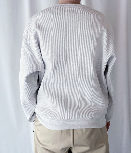 DESCENDANT/GAUFRE WAFFLE CREW NECK (GRAY)