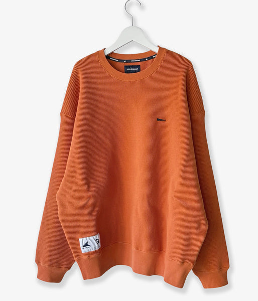DESCENDANT/GAUFRE WAFFLE CREW NECK (ORANGE)