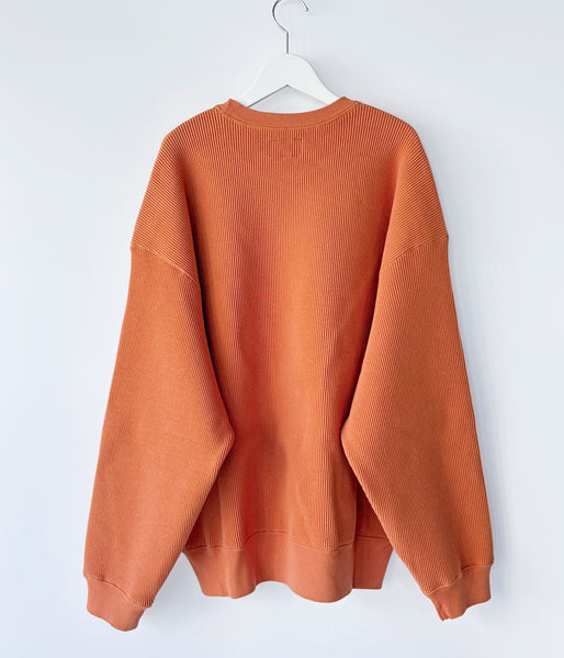 DESCENDANT/GAUFRE WAFFLE CREW NECK (ORANGE)