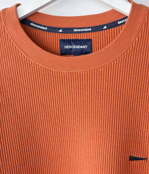DESCENDANT/GAUFRE WAFFLE CREW NECK (ORANGE)