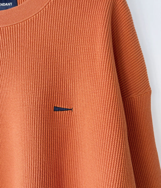 DESCENDANT/GAUFRE WAFFLE CREW NECK (ORANGE)