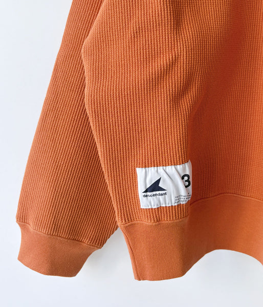 DESCENDANT/GAUFRE WAFFLE CREW NECK (ORANGE)